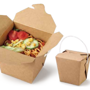 Kraft Square Food Bow-pp Handle