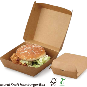 Kraft hamburger box - FSC certified grease resistant