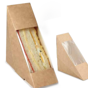 Kraft sandwich box with PLA window - FSC certified