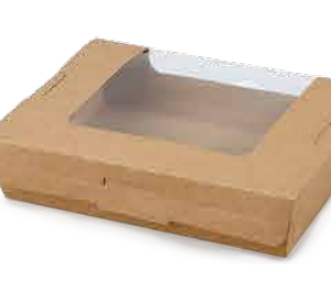 Kraft Paper Salad Box-PLA Window