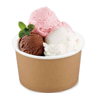 Kraft ice cream cup - FSC certified moisture resistant