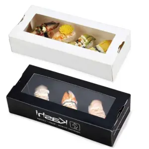 Sushi box with PLA window - FSC certified