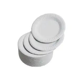 Round paper plate - FSC certified paperboard by Corncomp