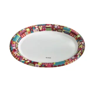 Oval paper plate - FSC certified compostable paperboard by Corncomp