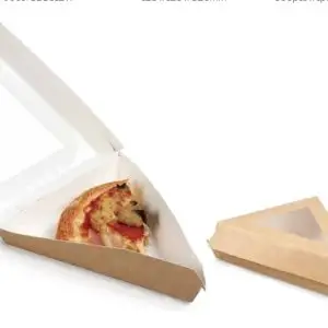 Pizza slice box with PLA window - FSC certified