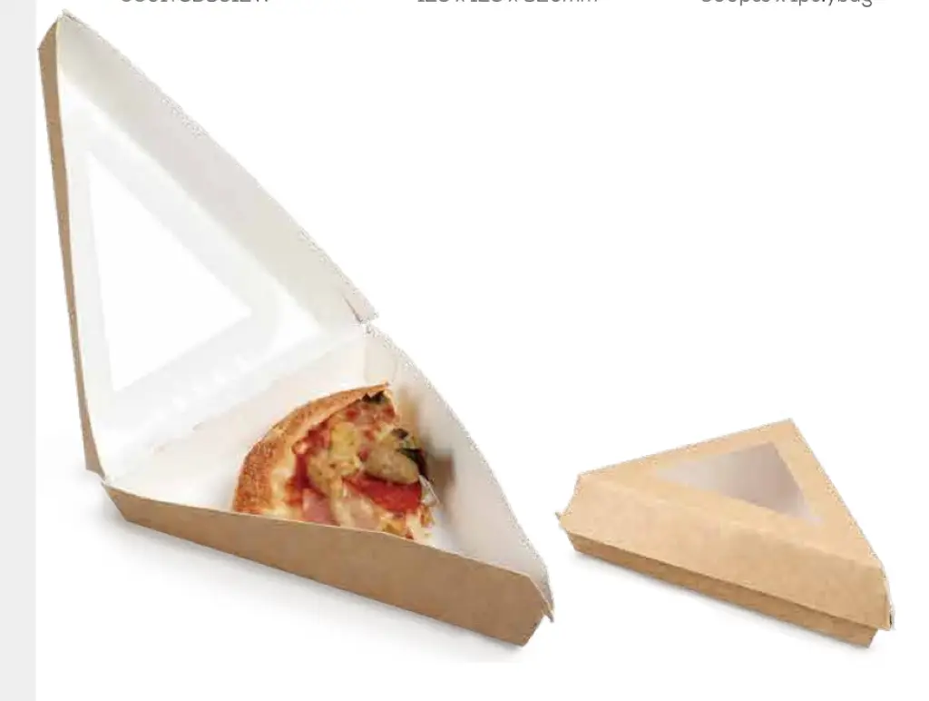 Pizza slice box with PLA window - FSC certified